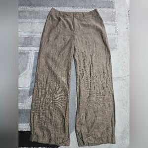 Hunt Club Relaxed Wide-Leg Linen-Blend Chinos in Taupe